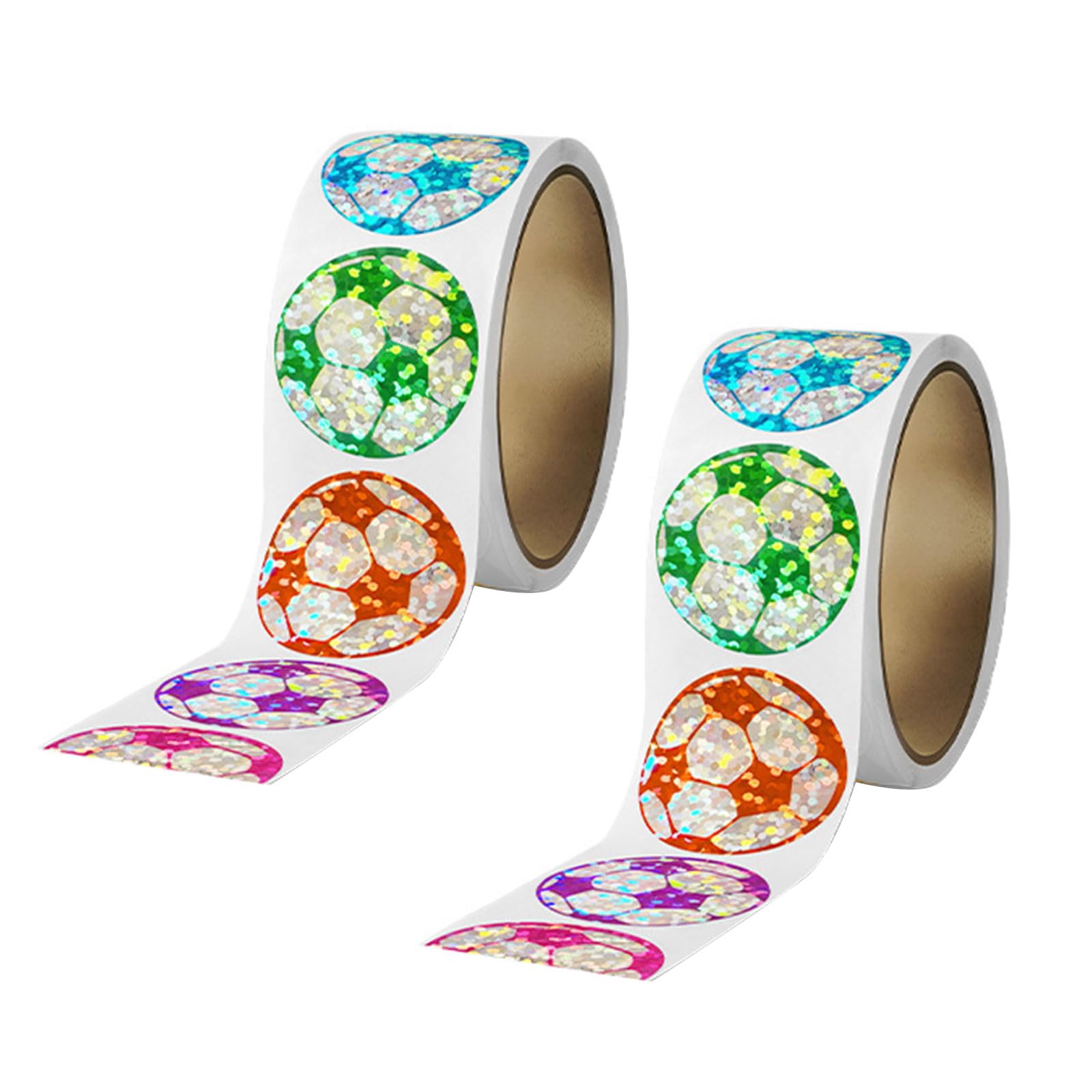 1000Pcs Soccer Themed Adhesive Sticker for Classroom Reward and Luggage Decoration Rainbow Soccer Labels