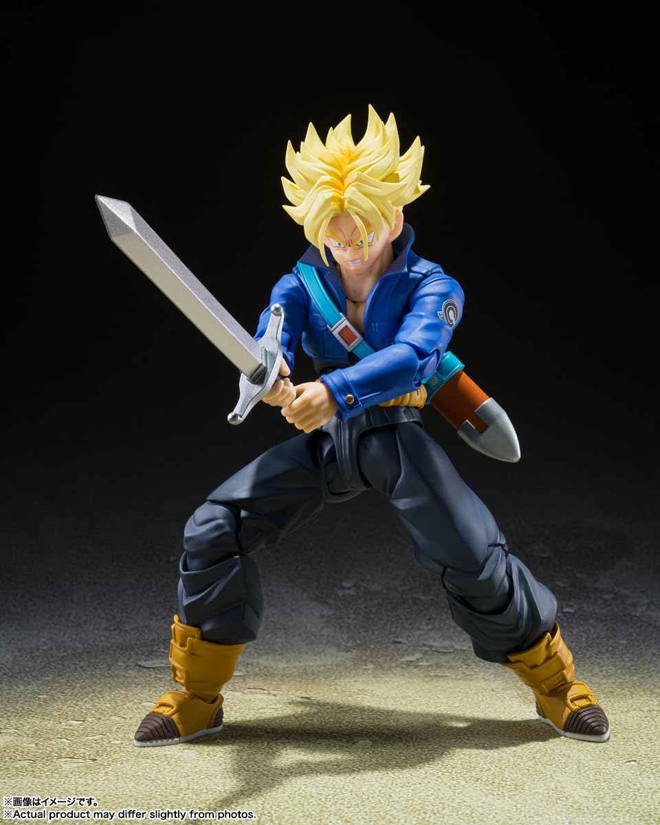 TAMASHII NATIONS - Dragon Ball Z - Super Saiyan Trunks -Chłopiec z Przyszłości- (Reedycja) Figurka Akcji S.H.Figuarts | Dragonball Z 15 cm figurka S.H. Figuarts - Super Saiyan Trunks The Boy from The Future Reissue