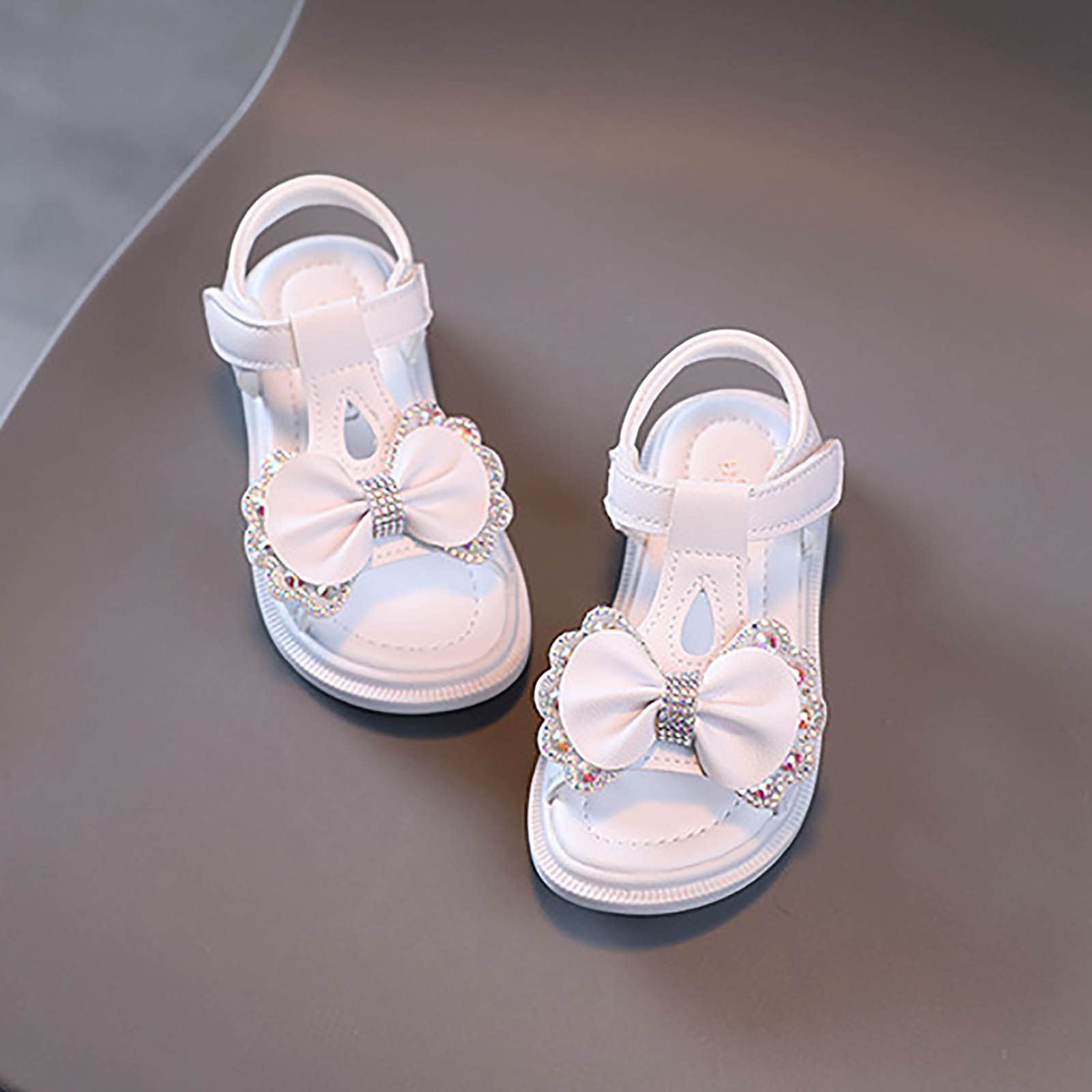 RXZCHH Sandali Ragazza, Punta Aperta, Cinturino alla Caviglia, Scarpe Eleganti, Festa di Nozze, Scarpe da Principessa per Bambini