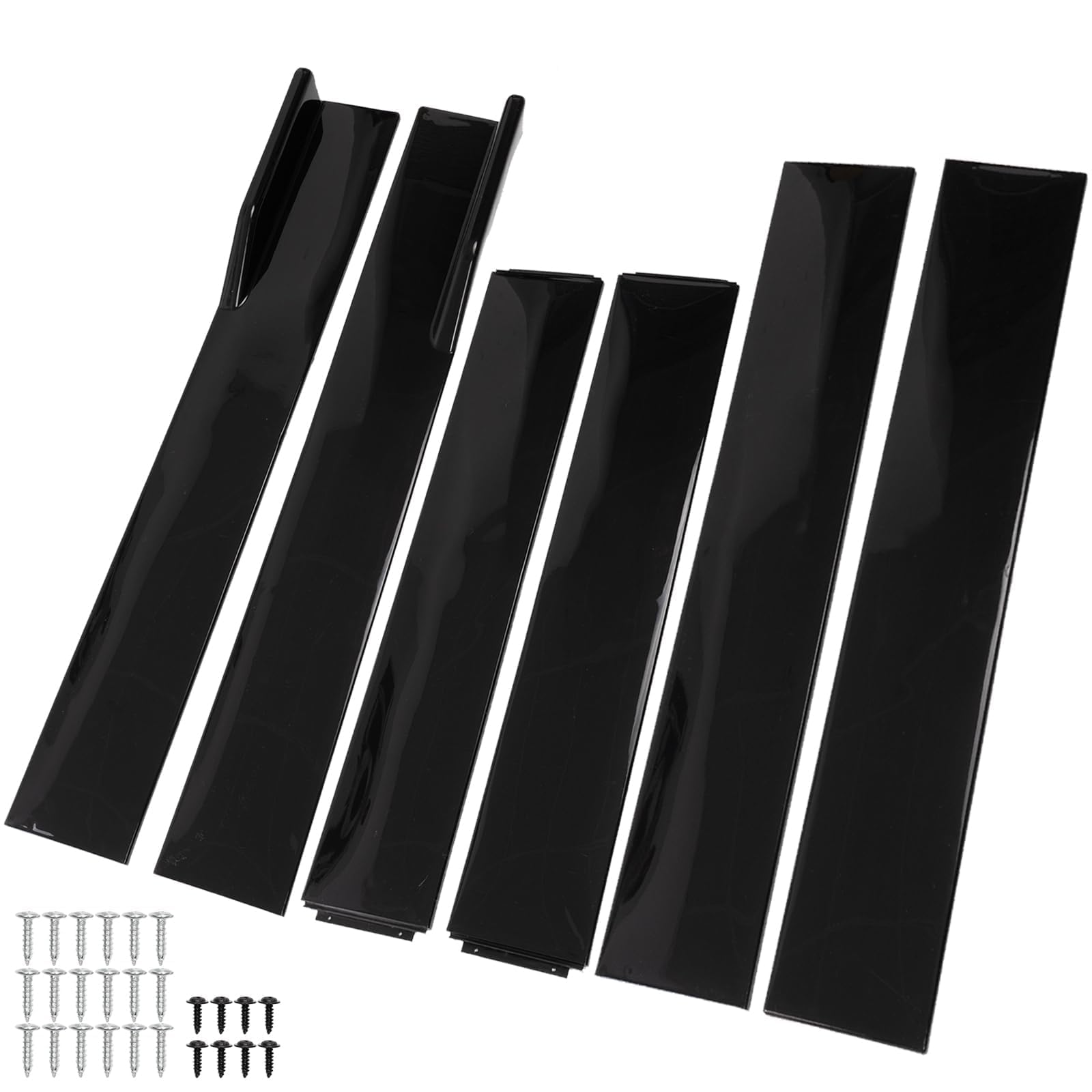 AUTOXBERT 2.2m Faldas Laterales Universales de Coche de Extensión de Panel de Balancín de Labio de Divisor Negro Brillante, Extensión de Faldas Laterales Universales de Panel de Balancín