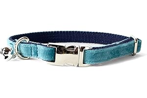 Premium Velvet Cat Collar with Metal Buckle and Bell