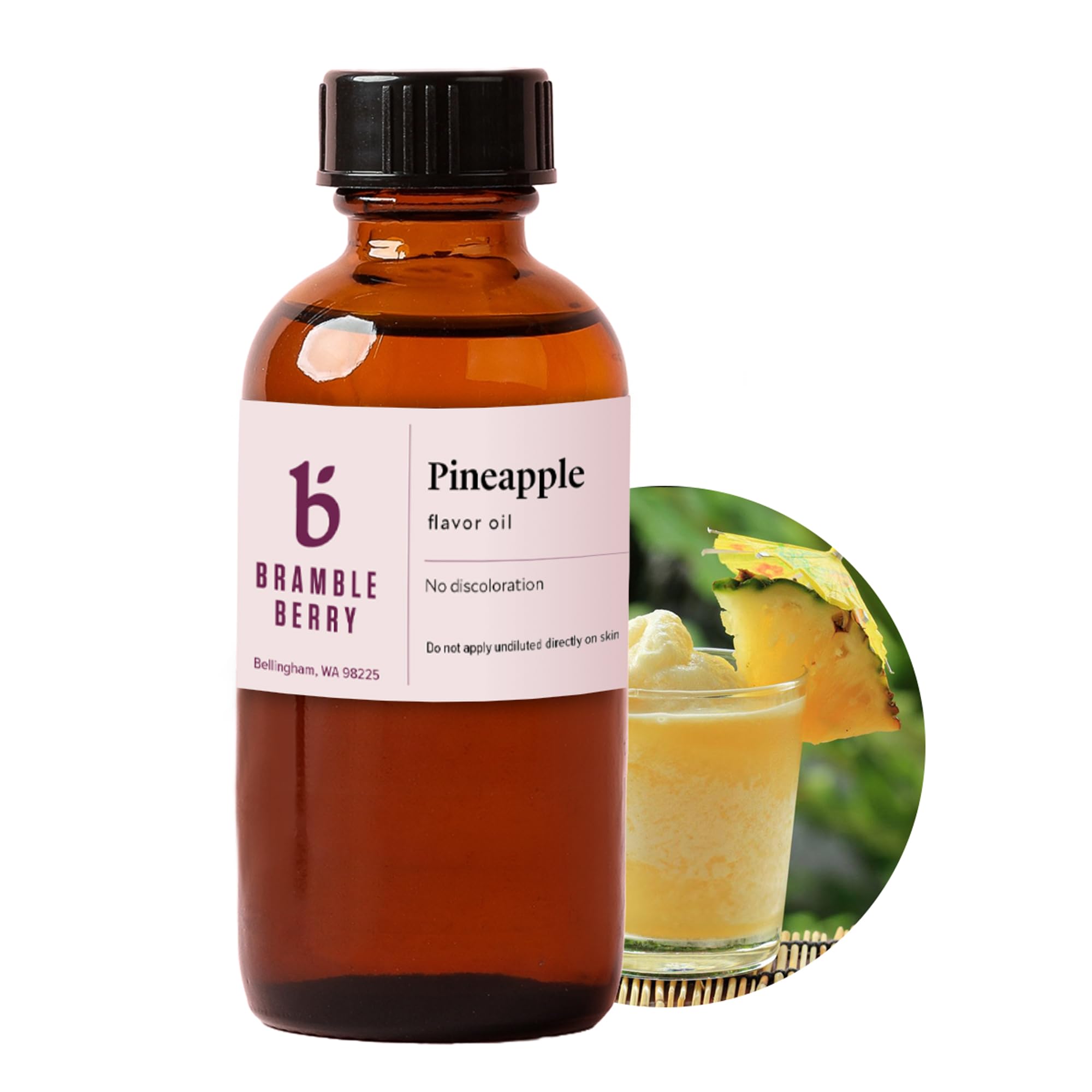 Bramble Berry Pineapple Flavor Oil 2 oz | Sweet &amp; Juicy Tropical Scent for Soap Making, Candles, Lotion, Bath Bombs &amp; Perfume | Skin Safe, Vegan, Paraben &amp; Phthalate Free, DIY Craft Essential