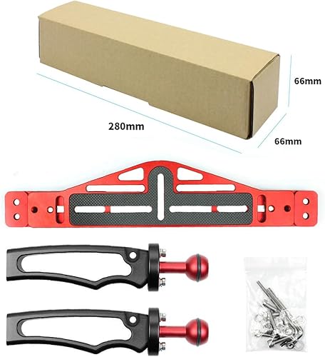 Miniatura 6 de Bandeja de mango estabilizador con disparador de obturador buceo ajustable dual compatible con Go-pro Canon Nikon Sony soporte de carcasa submarina