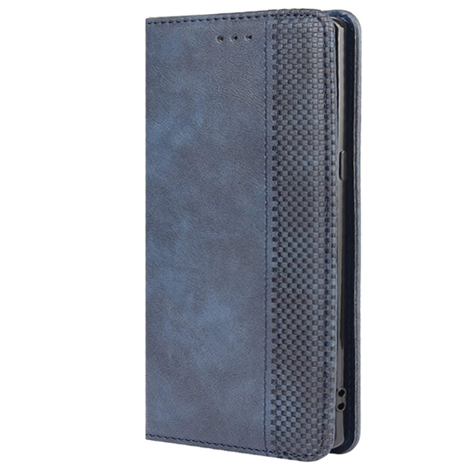 HualuBro Cover per LG Velvet, Flip Cover a Libro in Retro PU Pelle Magnetica Antiurto Case Portafoglio Custodia per LG Velvet Cover (Blu