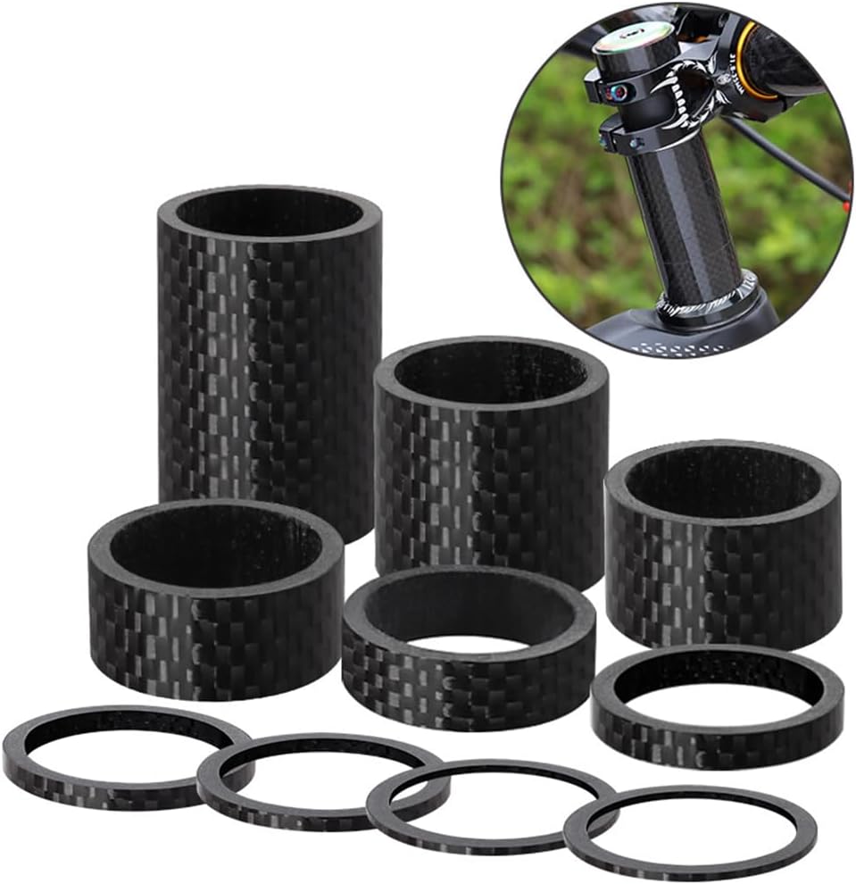 Mountain Bike Handlebar Stem Washer Ring Carbon Fiber Headset Fork Spacers Bicycle Front Fork Accessories for Bikes(20mm)