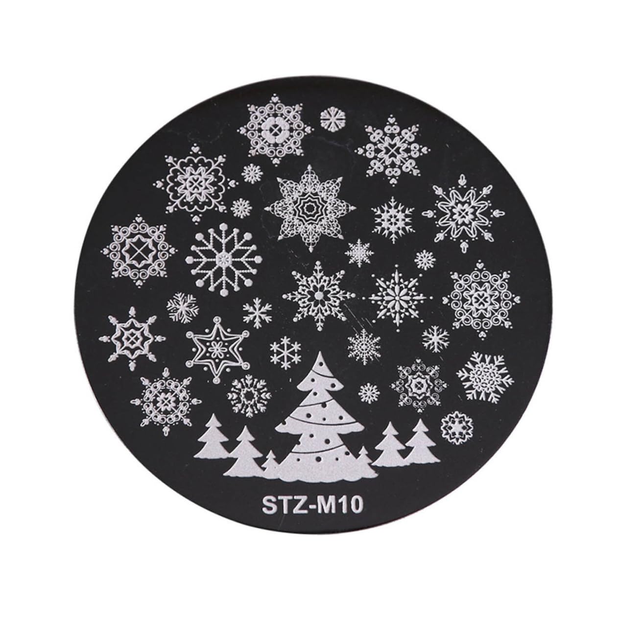 Housoutil 5pezzi Stampi per Unghie Natalizie Piastre Rotonde per Nail Art in Metallo Lucido Kit di Modelli per Stamping Unghie
