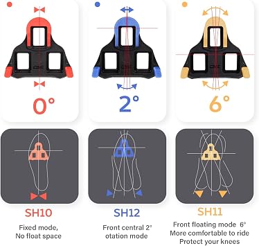 CNC Road Bike SPD-SL Cleats for Shimano SM-SH10/SM-SH11/SM-SH12,Cycling Bicycle Pedal Cleats for Shimano SPD-SL Cleats Set with SPD Cleat Covers(Yellow/red/Blue)