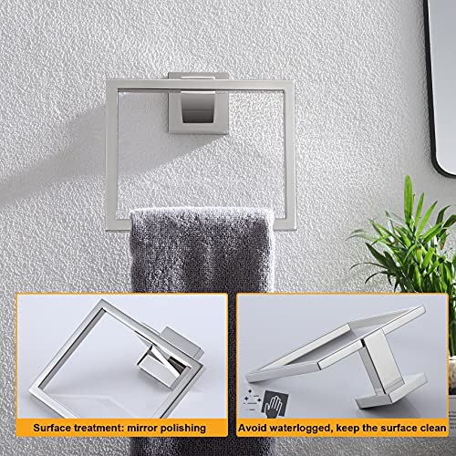 Image of KOKOSIRI Bathroom Towel Holder Bath Towel Ring Towel Hanger Towel Rack Wall Mounted Stainless Steel Mordern Style, Polished Chrome, B3004CH