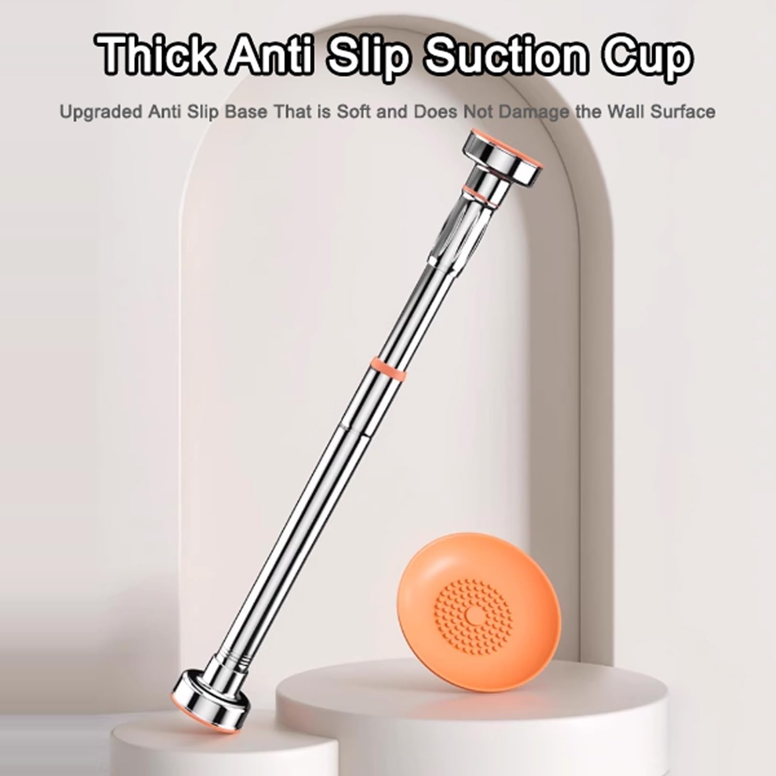 Barra de presión telescópica, 140-250 cm, de acero inoxidable, extensible, sin taladrar, ideal para baño, cocina, jardín, balcón