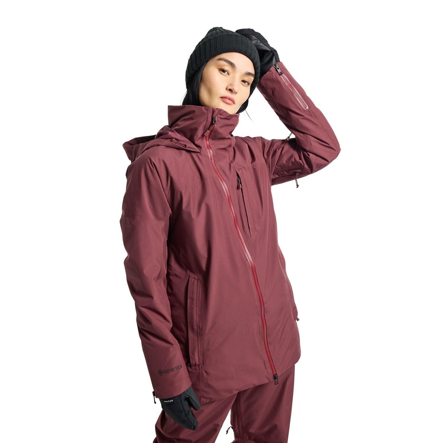 Burton Womens' Pillowline GORE-TEX Waterproof 2L Insulated Snow Jacket (US, Alpha, Medium, Regular, Regular, Almandine)