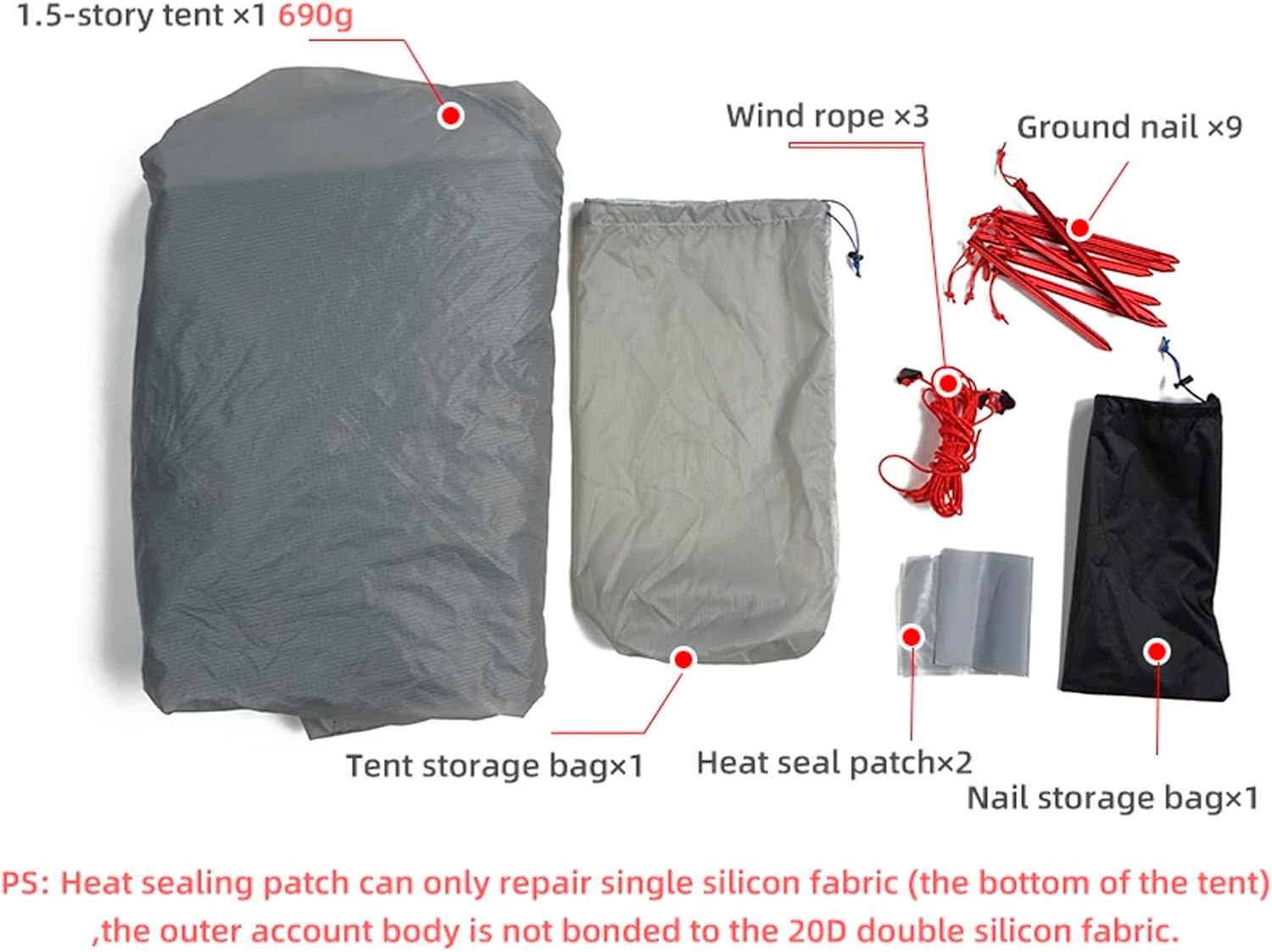 3FULGEAR Lanshan1 Pro Outdoor Ultralight Camping Tent for 1 Person 3/4 Season Professional 20D Nylon Double Sided Silicone Tent, Camping, Trekking, Kayaking, Climbing, Hiking