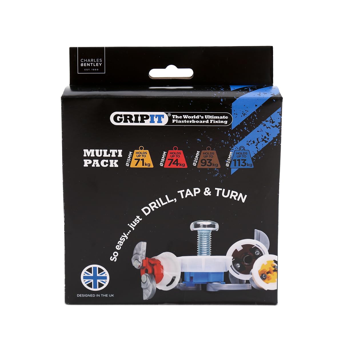 Kit básico de fijaciones para pladur de GripIt para paredes de entramado (40 fijaciones)
