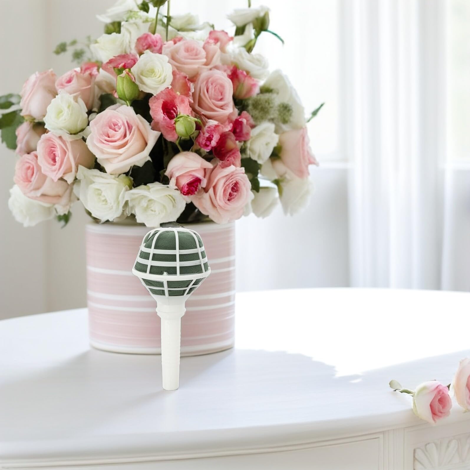 Beaupretty Supporto Porta Bouquet da Sposa con Schiuma Assorbente 18 Pezzi, Accessori per Composizioni Floreali Matrimonio, Manico Portafiori per Fiori Freschi Adatto a Cerimonie