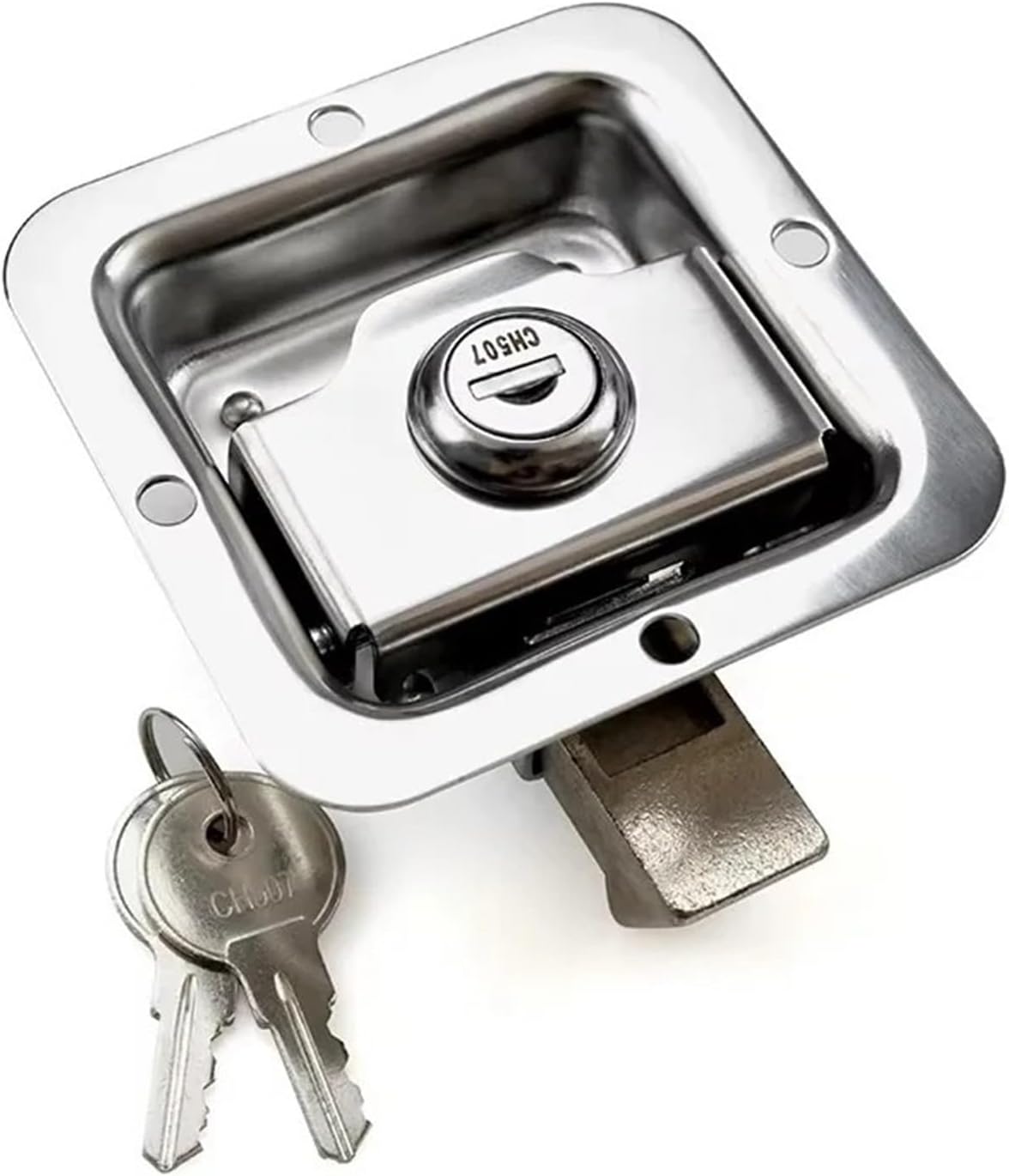 XK105 Tool Box Latch Paddle Trailer Rear Semi Body Recessed Handle Truck Door Lock 1Pcs(XK105)