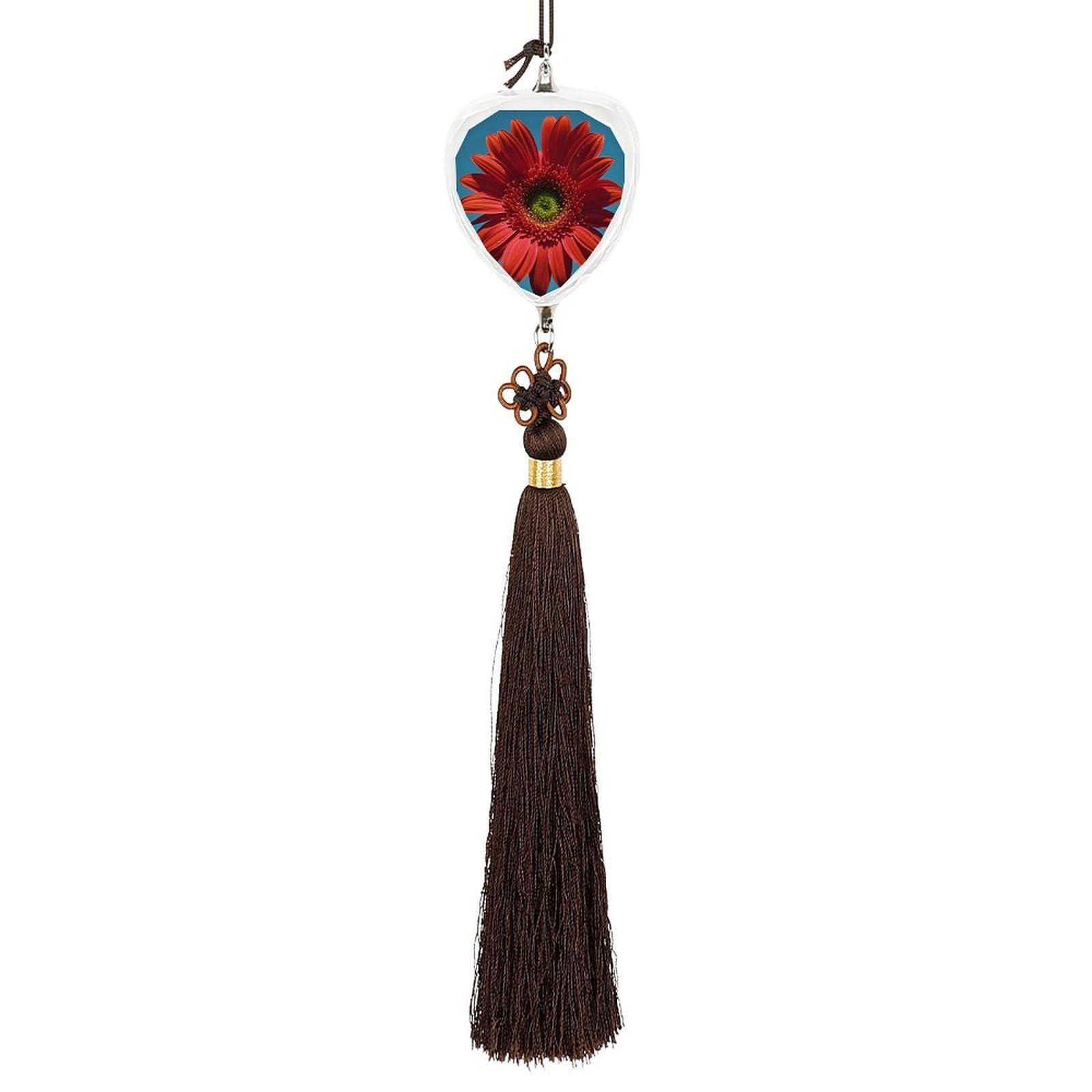 Crystal Auto Pendant Charms Love Crystal Car Rear View Mirror Charms Red Flower Petals Auto Hanging Interior Ornament Pendant Car Interior Accessories for Women Men CarCharms Decor