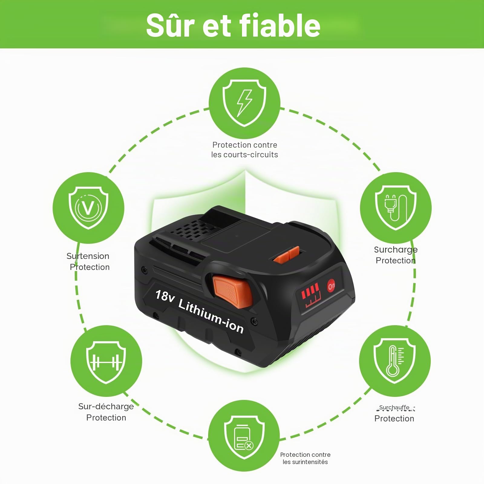 Li-ION 18 V 5500 mAh Batterie Compatible avec AEG 18V Batterie L1850R L1830 L1815 L1815R L1830R L1840 L1840R pour Ridgid 18 V R840083 R840085