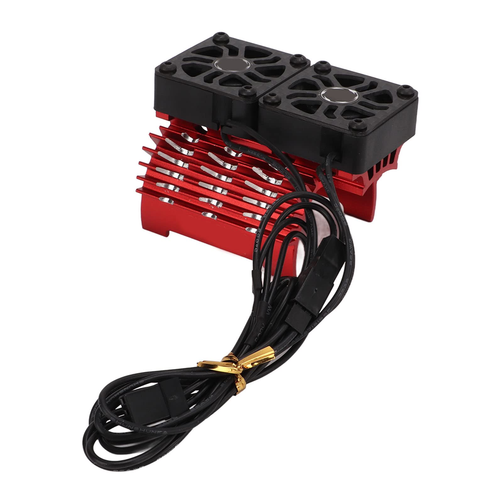 Rc Motor Cooling Fans, Rc Brushless Motor Fan Rc Cooling Fans with Metal Cover 4068 4074 Brushless Motor Heatsink Dual 30mm for 1/8 Remote Control Car (Red)