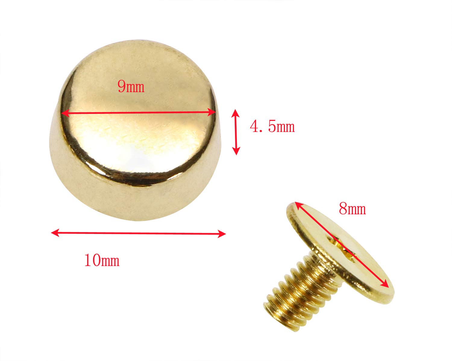 12pcs 13mm/0.51in Flat Head Stud Purse Feet Spike...