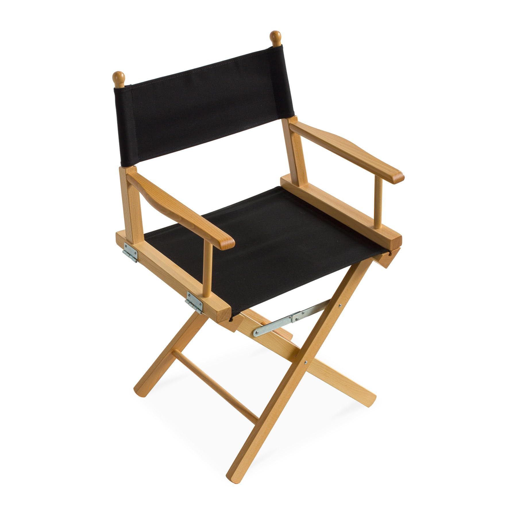 ArredaSi Regista P Chaise metteur en scène en bois teinté naturel et tissu noir