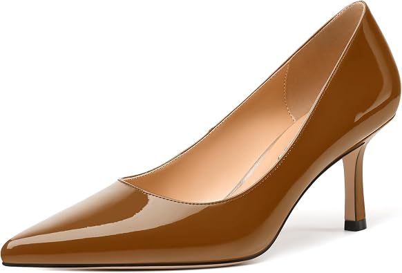 Womens Pumps, Pointed Closed Toe High Heels, Fashion Mid Heel Slip on Shoes for Women