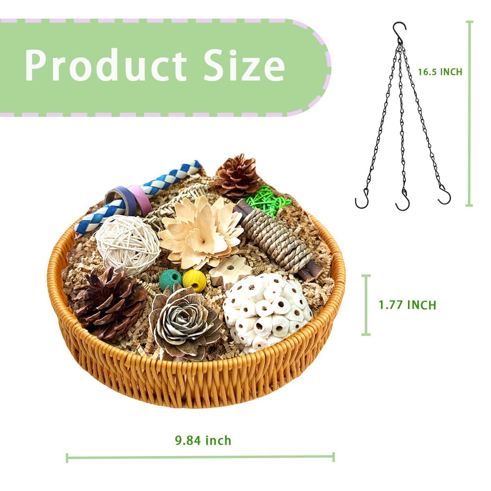 ExcyphrXyf Bird Toy Parrot Toys Rattan Bird Foraging Box for Cockatiels,Parakeets,Conures,Love Birds & Small to Medium Parrots - image 6