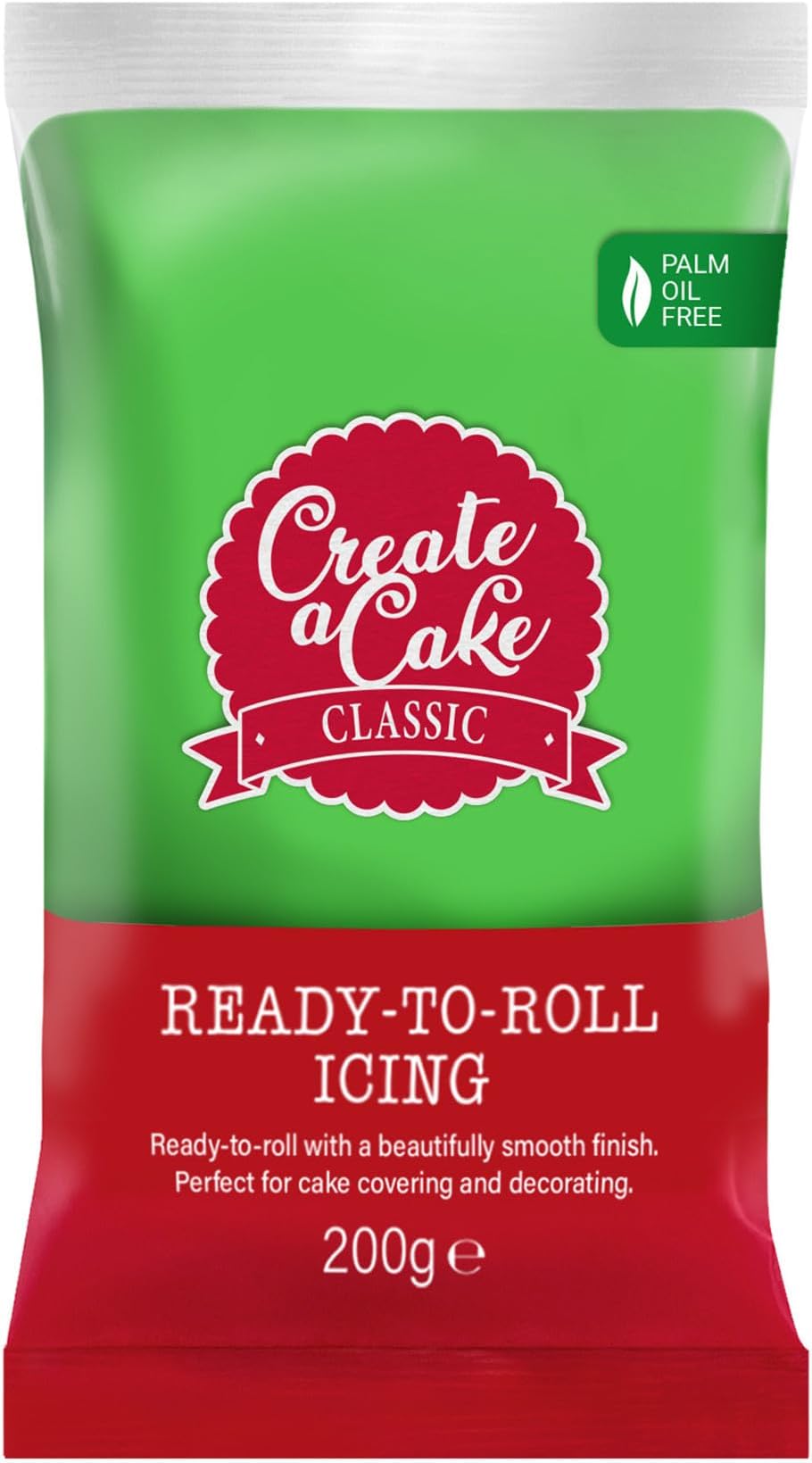 Create A Cake Ready To Roll Icing | Green Fondant Icing | Palm Free Sugar Paste For Cake Decorating, Cupcakes, Cookies, Cakes - 200g