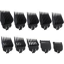 10-Pack Clipper Guards Set for Wa-hl, Hair Clipper Guides Cutting Combs 1/16" to 1" Fit for TPOB Slime2 - Black