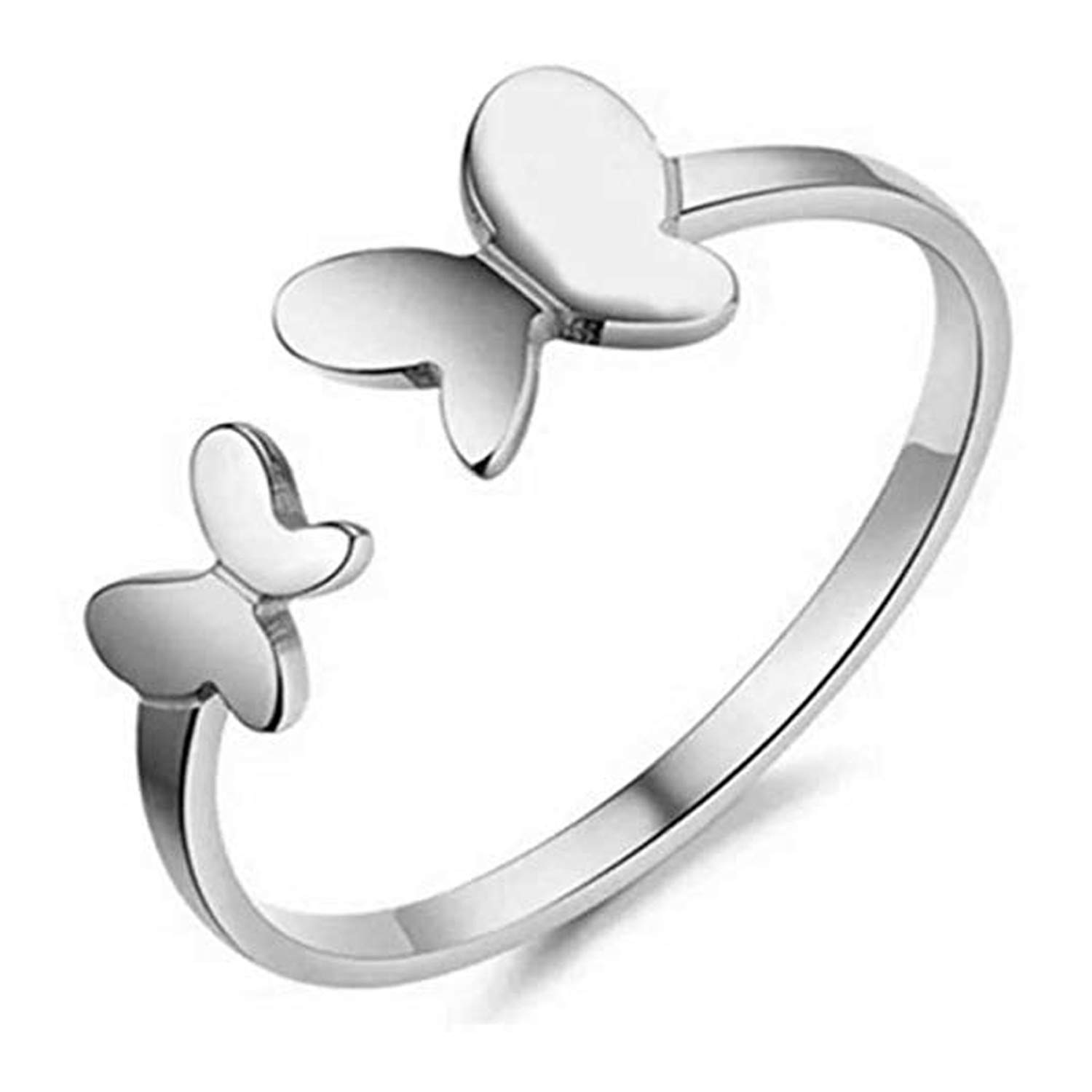 Okos Valentines Collection Alloy Rhodium Plated Adjustable Dual Fluttering Winged Butterfly Finger Ring For Women (Free Size) FR1000963 (B08SMF5M8D) Amazon Price History, Amazon Price Tracker