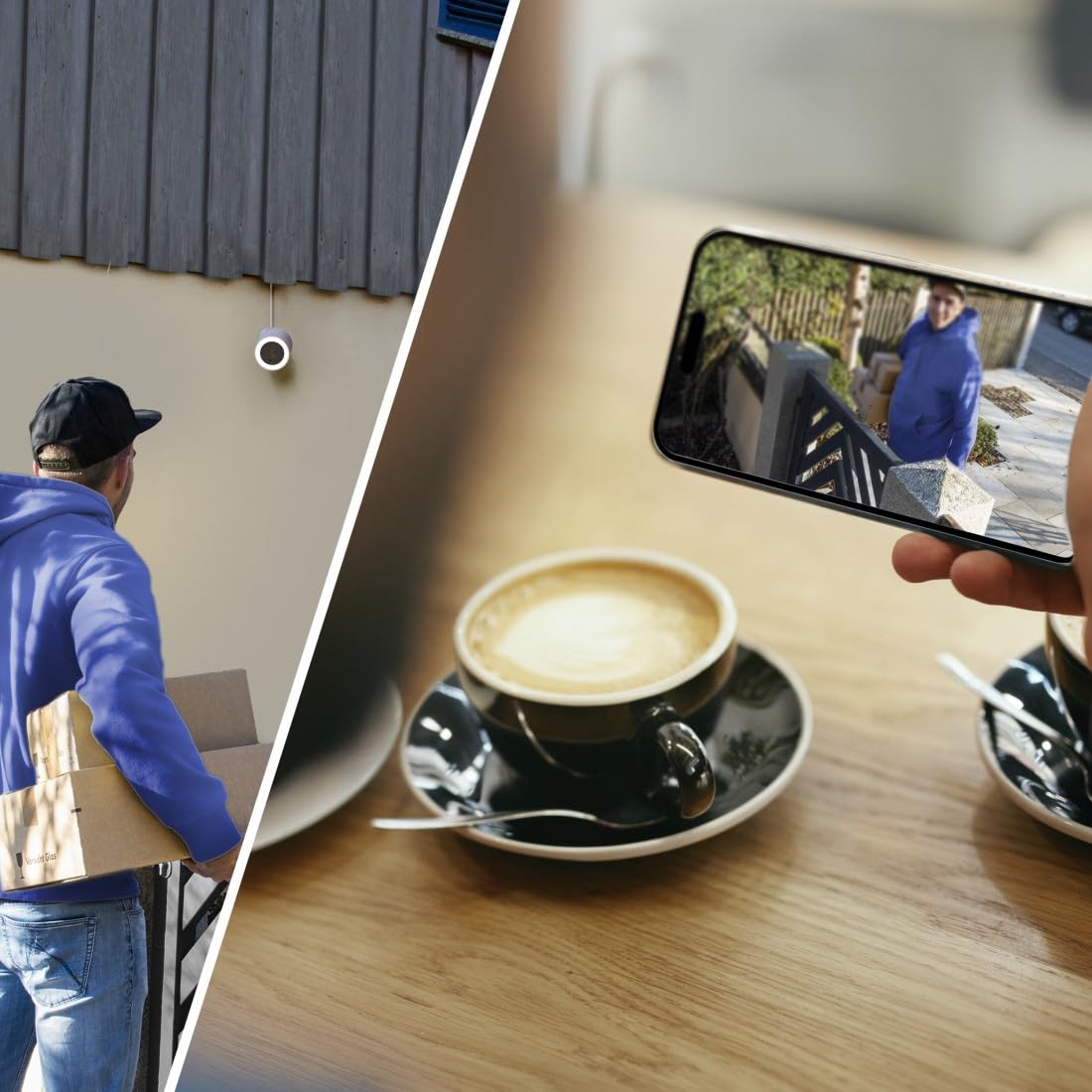 Hama WLAN Überwachungskamera außen (mit Bewegungsmelder und Licht, Outdoor WLAN Kamera IP65 mit Infrarot-Nachtsicht, Farbnachtsicht, Personenerkennung, Sprechfunktion, Aufzeichnung, Speicher) weiß