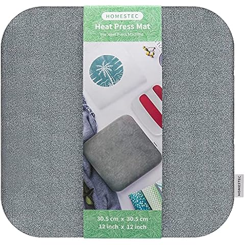 HOMESTEC Heat Press Mat For Heat Press Machines, Heat-Resistant Protective Mat Ironing Insulation Transfer For Easy Press On DIY Small HTV Vinyl Projects, Size 30.5cmx30.5cm Cover