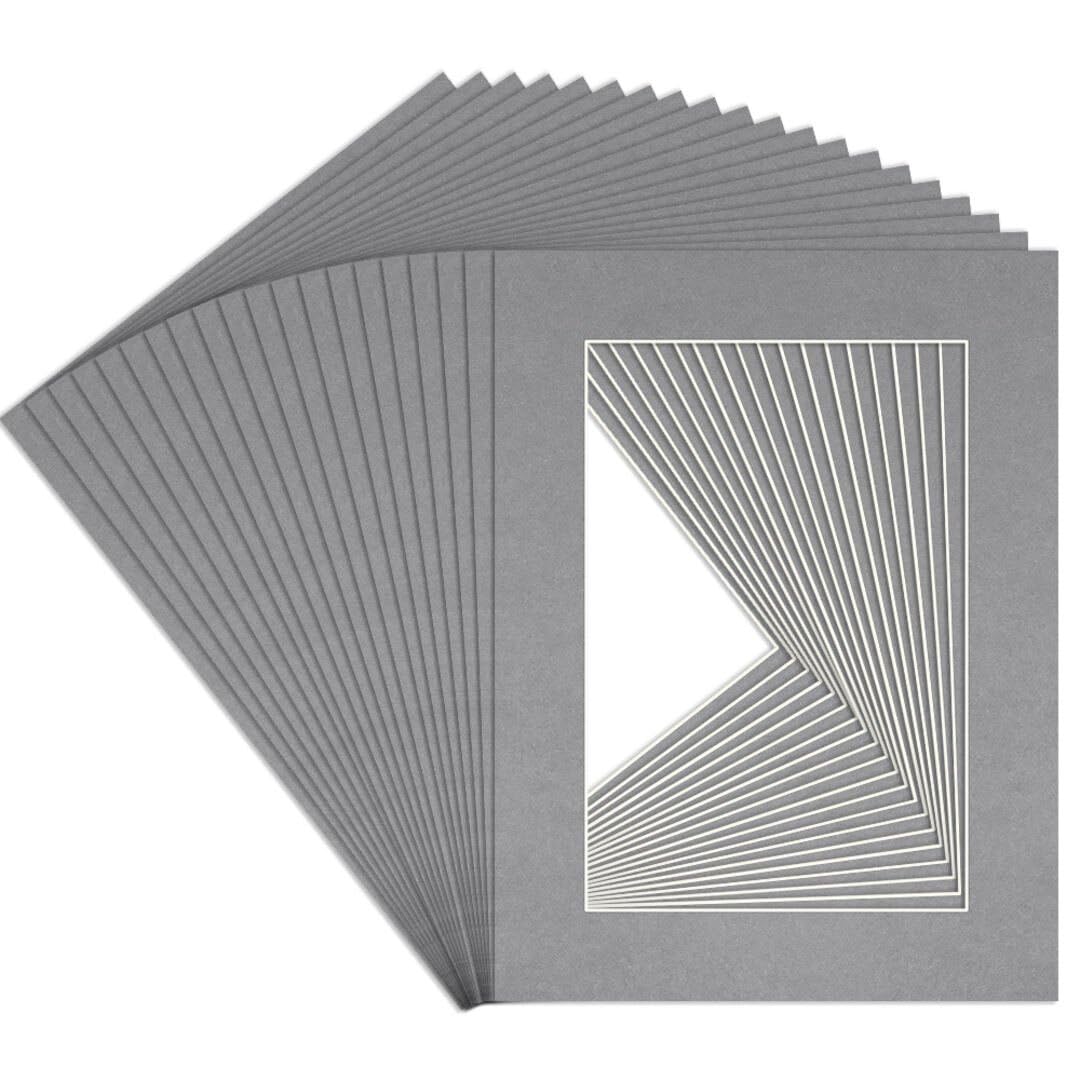 Procut Global 24x18" Mid Grey Picture Mounts to Fit 18x12" Aperture - Precision Cut Cardboard Photo Mount - Ideal for Frames, Prints, Artwork & Certificates - Sizes & Colours Available - 20 Pack โ image 1