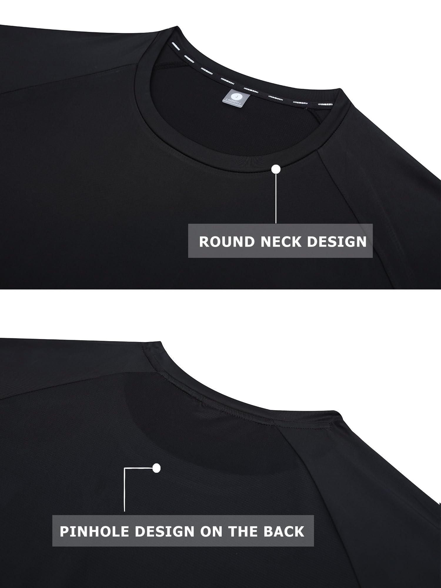 Camiseta de tenis y pickleball para hombre, absorbe la humedad, para entrenamiento, correr, costuras estenopeicas, desodorante | Comodidad refrescante que absorbe la humedad con elástico ligero en 4 direcciones para pickleball, correr y viajar