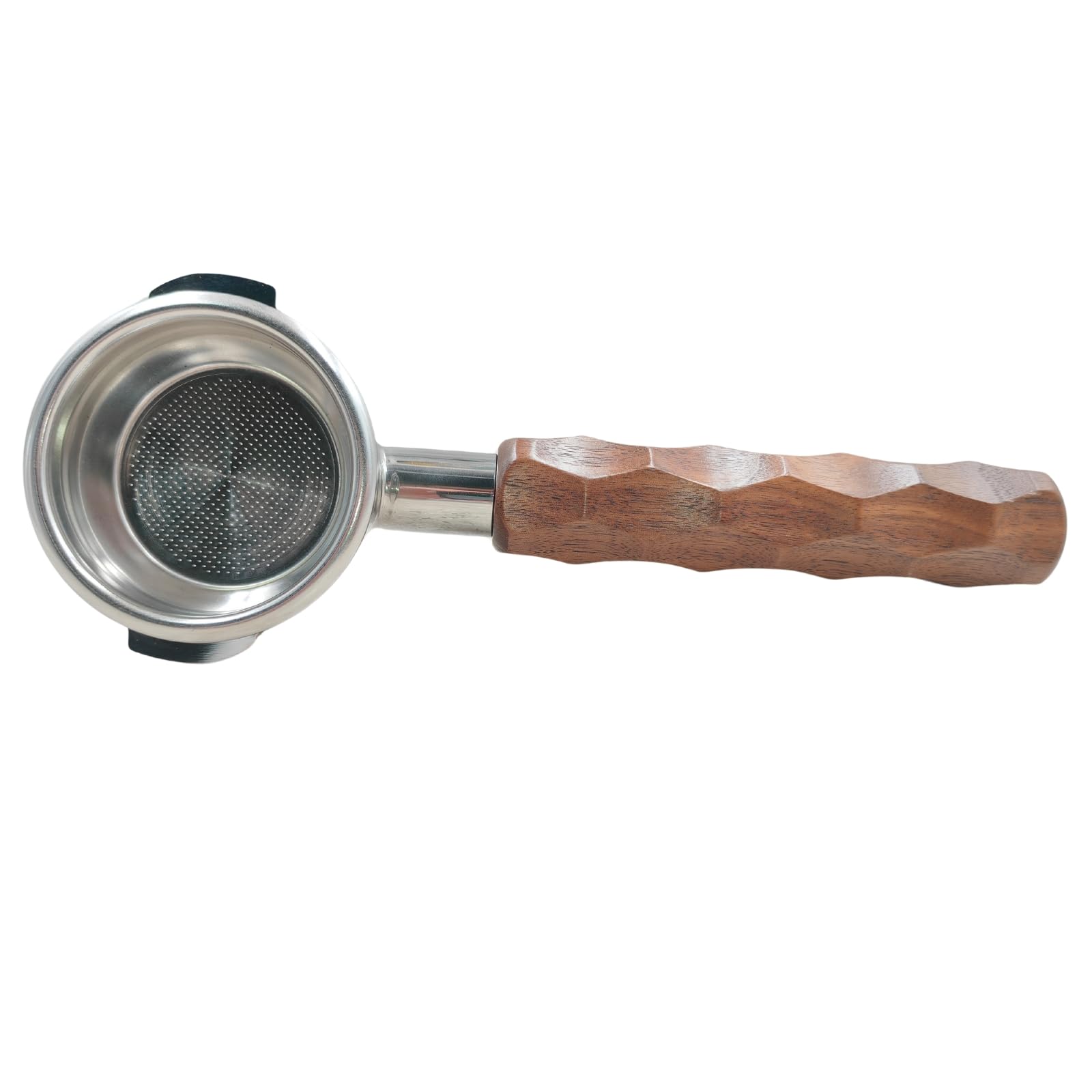 Gemini 58mm Bottomless Portafilter Walnut Handle & Naked Double Shot Filter Basket for Espresso Lovers