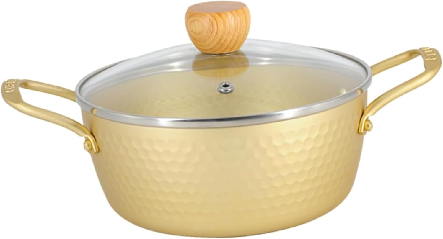 【Loryikarfur】テンレススチール製 蓋付き ダブルハンドル ヌードルポット ラーメンポット 小型 インスタントラーメンクッ