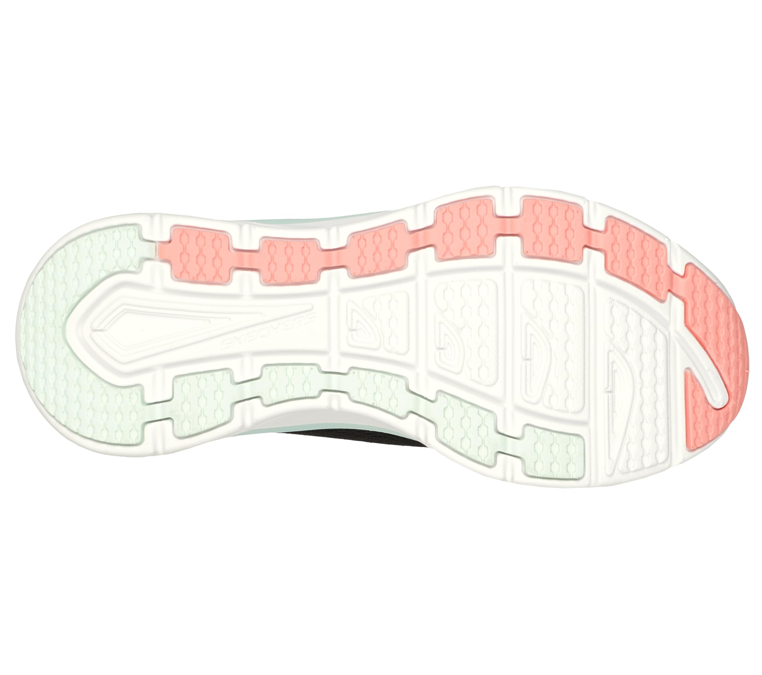 Skechers D'lux Walker - Fresh Finesse, Sneaker Donna, Bianco Black Mesh Mint Trim, 39 EU