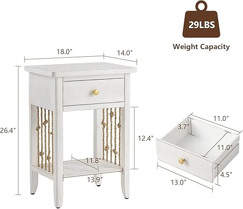 Miniatura 44 de COSIEST Mesa auxiliar redonda, mesa auxiliar de cristal con marco de madera, mesita de noche dorada champán con estilo moderno para sala de estar,