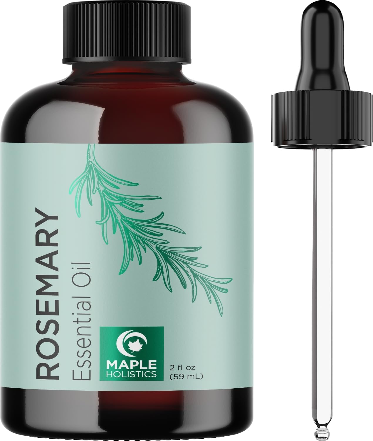 Maple Holistics Rosemary Hair Oil Set (2 Fl Oz) for Dry Scalps, Fine Hair Regrowth - Biotin, Sulfate-Free Shampoo with Natural Ingredients, Unisex