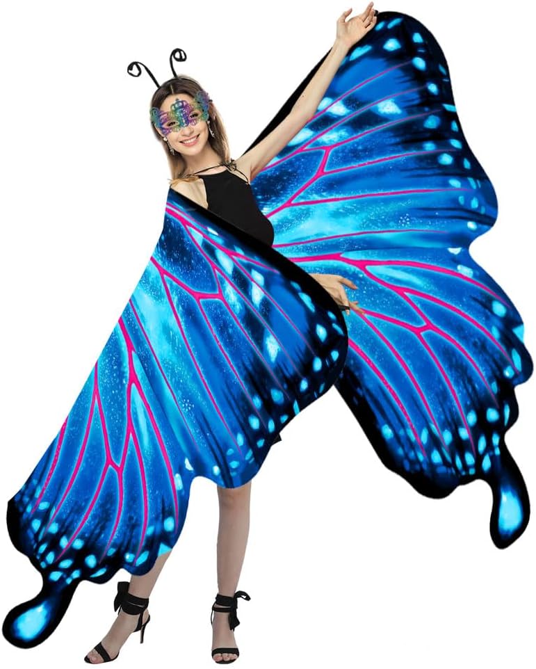 Double-Sided Printing Butterfly Costume for Women, Halloween Costumes Adult Butterfly Wings for Women - Image 5