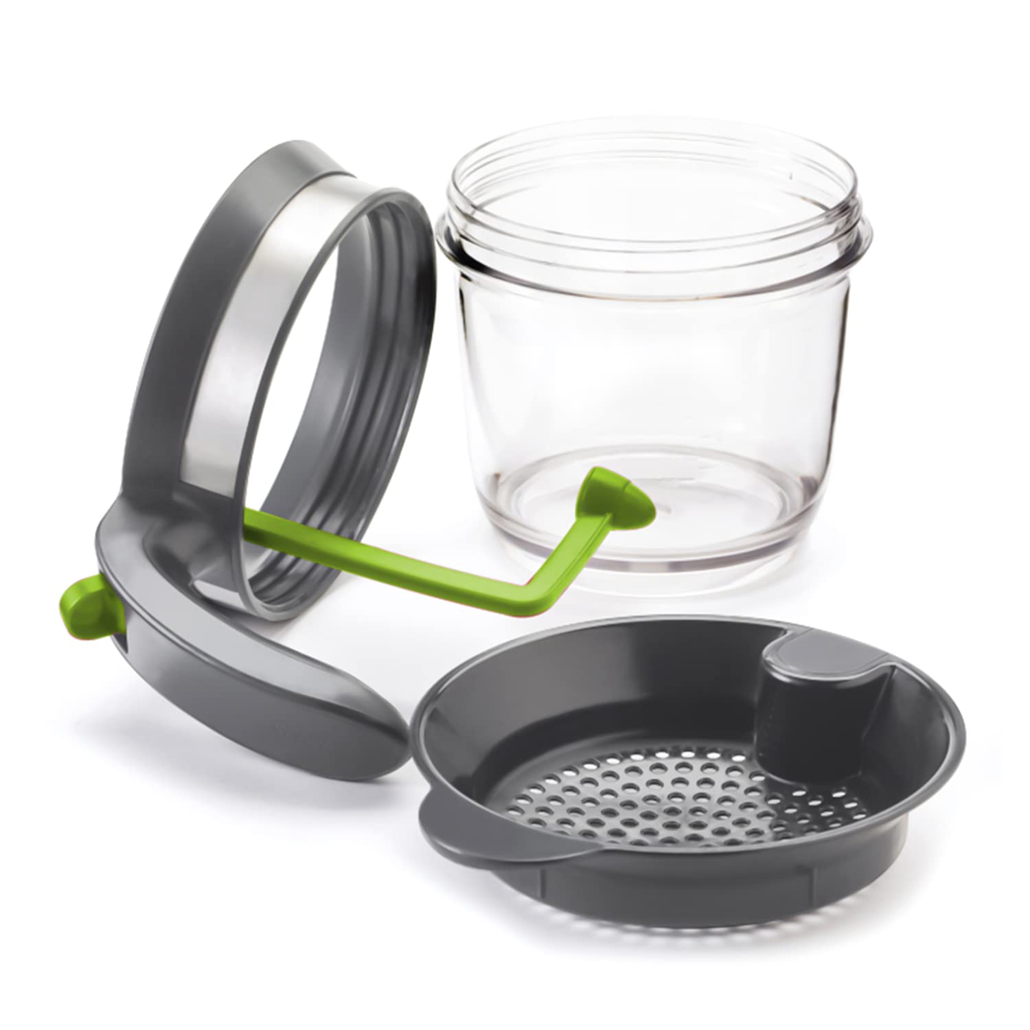 IVYONE separador de grasa de 4 tazas, resistente al calor, sin BPA | Empaquetado con una prensa de ajos, separador de salsas para cocinar, colador de aceite, taza medidora, utensilios de cocina