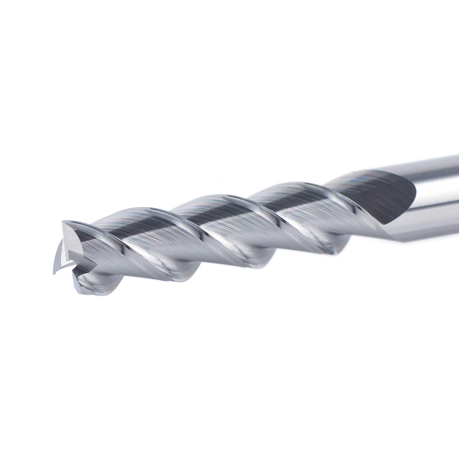 SpeTool 3 Flauta Carburo Molino de extremo para corte de aluminio no ferroso Metal Upcut CNC Fresa Router Bit, 3/8 in Shank, Extra Largo 3.5 pulgadas