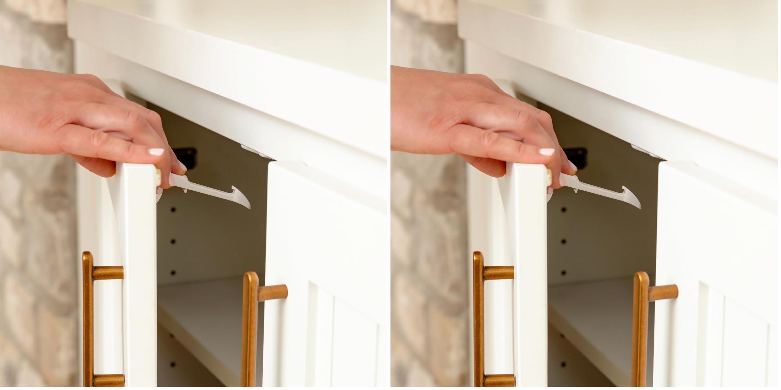 Regalo 24 Pack Child Safety Cabinet Locks, Baby Proofing Drawer and Cabinet Latches with No Drill 3M Adhesive Strips, White