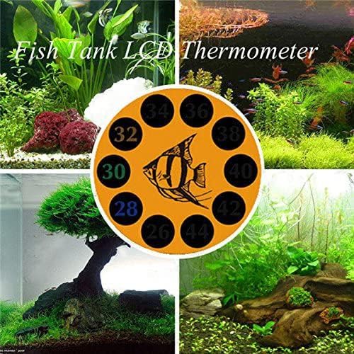 ARK Aquatics Round Digital Aquarium Sticker Thermometer | Self Adhesive Compact Lightweight Space-Saving Compact Temperature Controller for Aquarium Fish Tank and Terrarium Accessory PACK OF 2 3