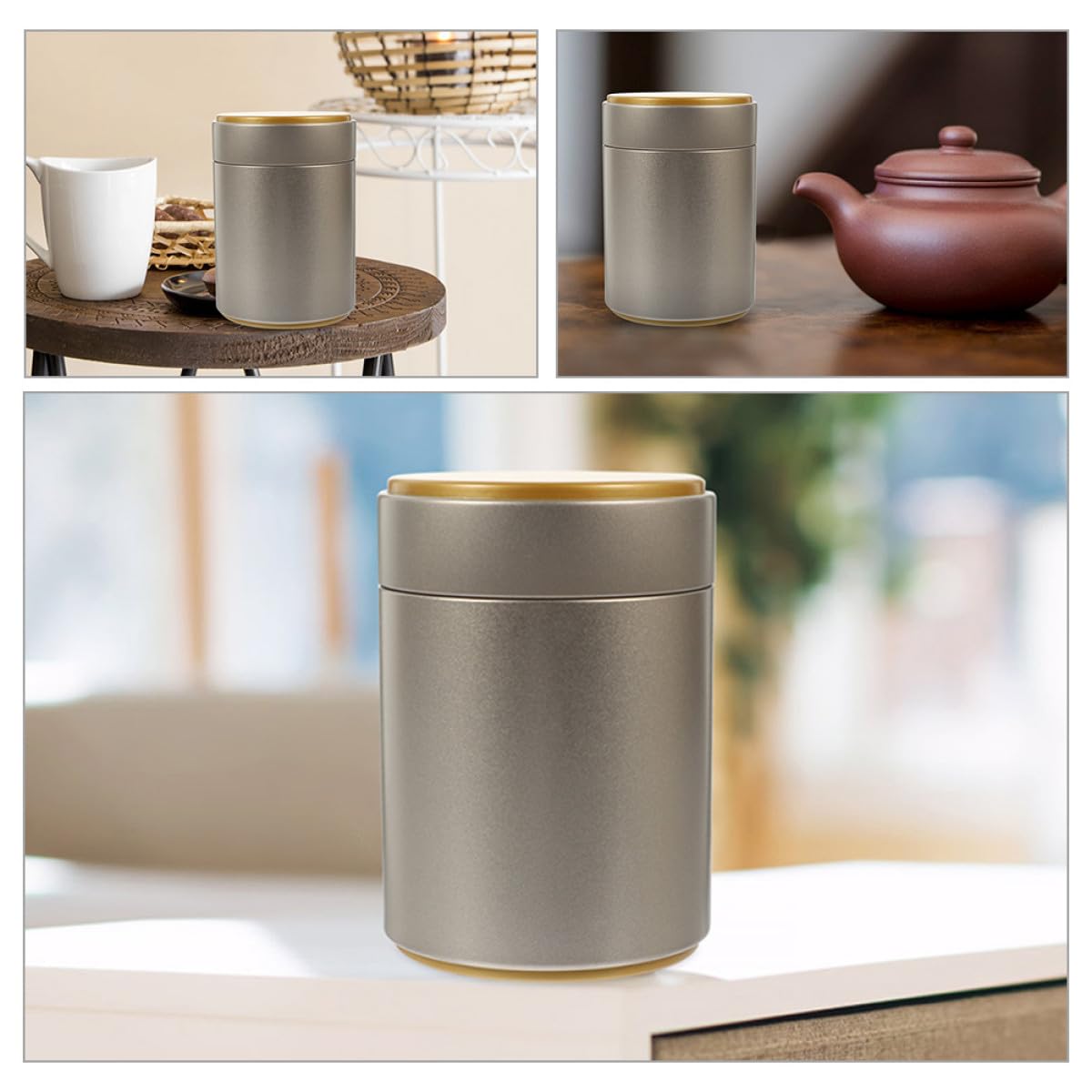 6 Stück Runde Teedosen aus Weißblech zur Aufbewahrung von Kaffee und Süßigkeiten Luftdicht Verarbeitet Praktische Metallbehälter für Büro und Schlafzimmer