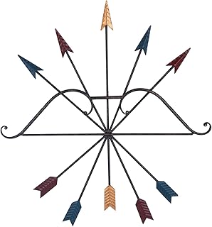 Yamfurvo Colorful Iron Metal Bow and Arrow Wall Art Decor, Native American Style Metal Arrows,Wall Decoration, Wall Sculpt...