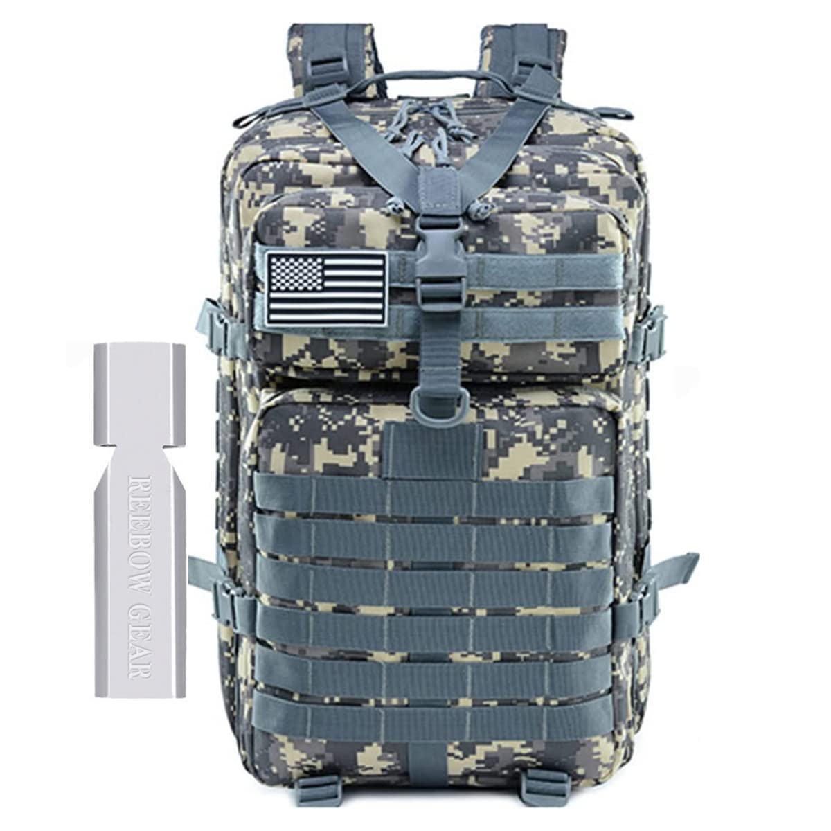 Reebow Gear Acu 45L Tactical Backpack ​Military Assault Pack Rucksack Molle Large Rucksacks For Hiking Camping Travelling,