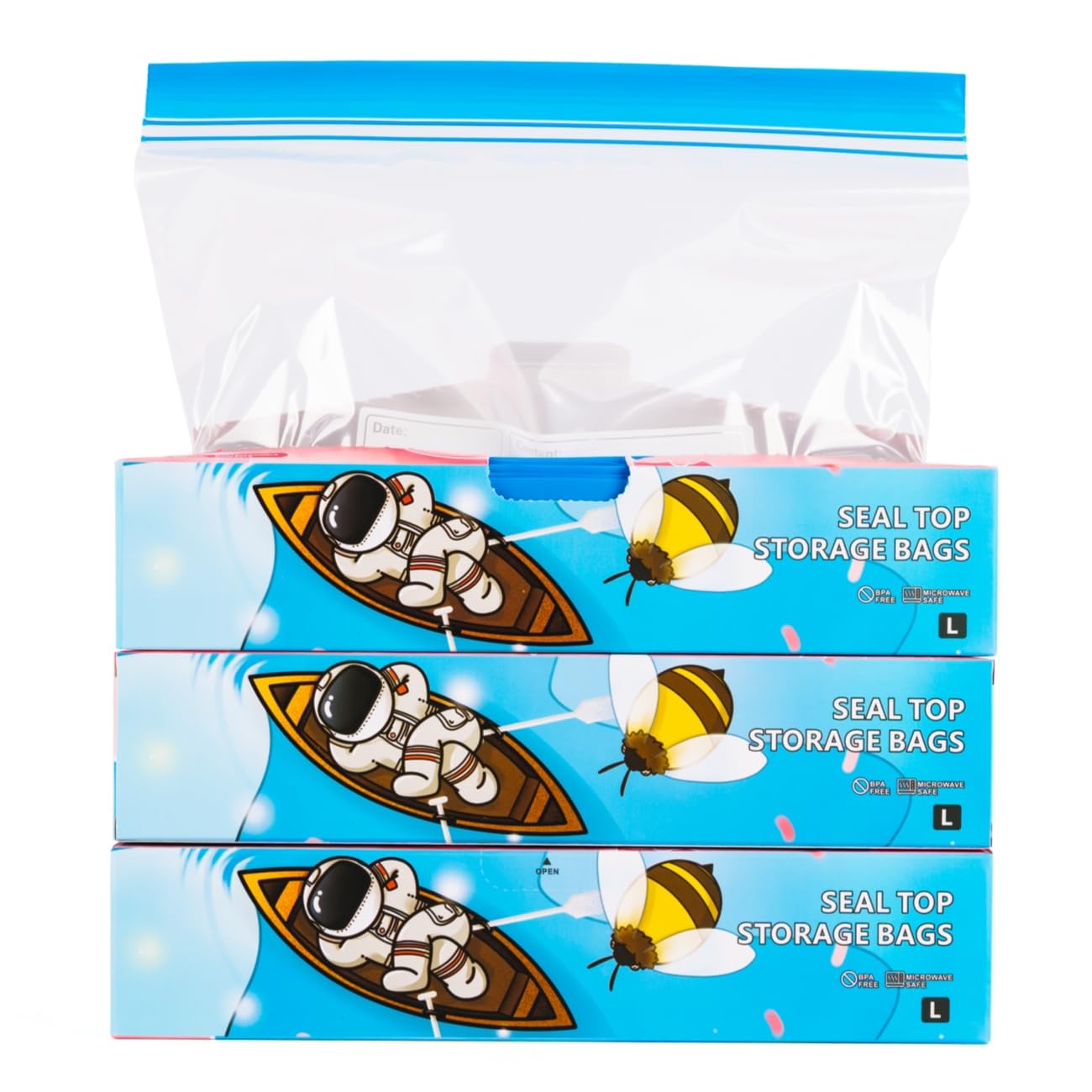 TAIYUNWEI 45 Pieces Reusable Large Freezer Bags, Food Storage Seal Zip Lock Bags for Meat, Fruits, Vegetables, Grains, Sandwich, Nuts (45 Pack-Large) โ image 1