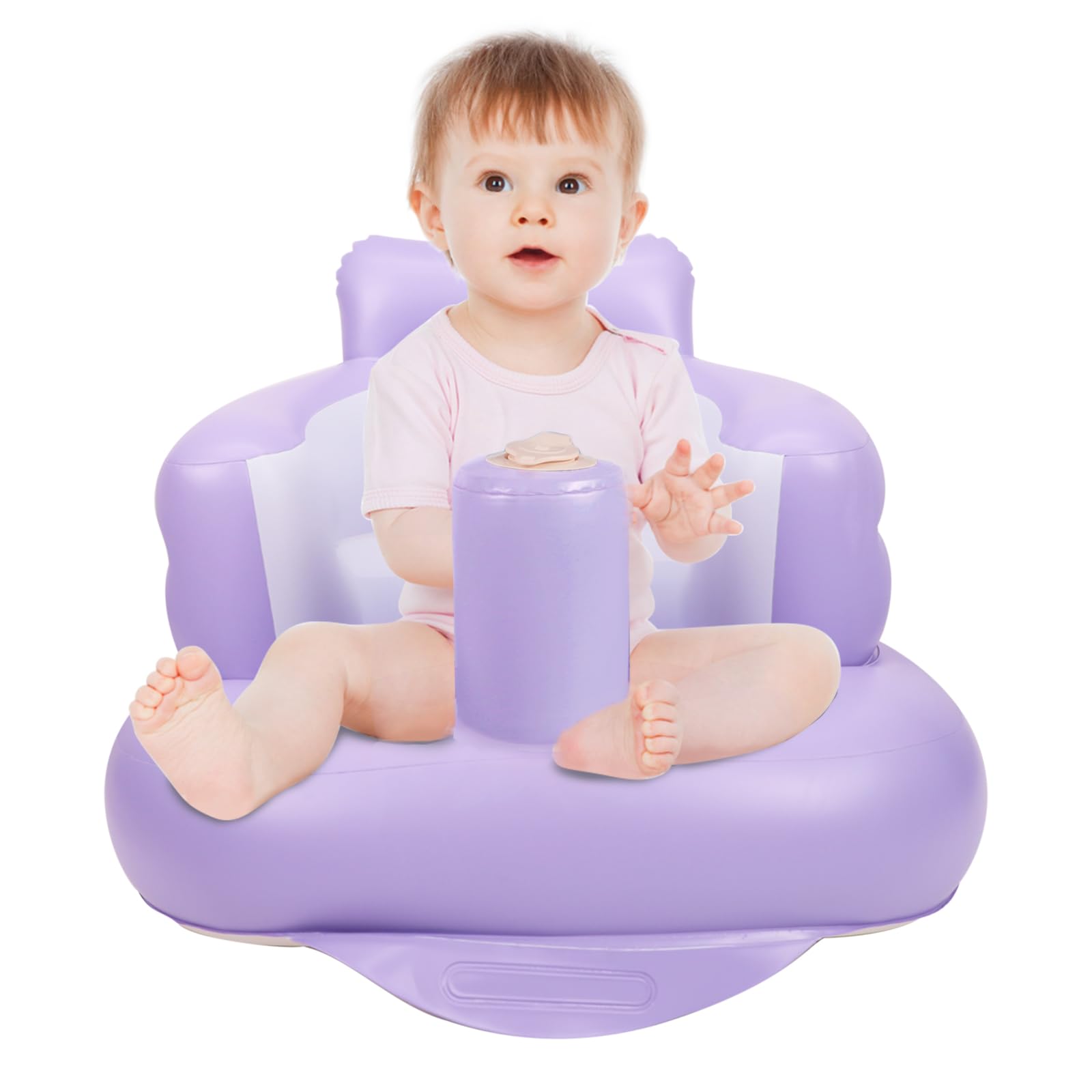 AirSwim Inflatable Baby Chair, Inflatable Baby Seat for Babies 3 Months and Up, Summer Blow Up Chair with Built in Air Pump, Bumbo Seat for Learning