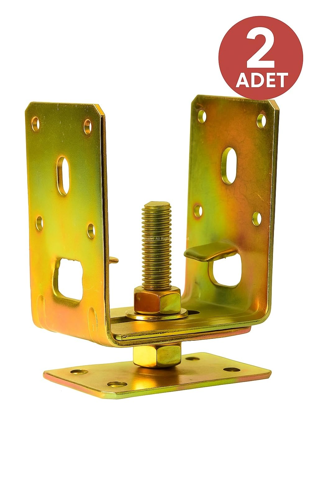 Proalet Metal Pergule Ayağı, 7‑12 cm Ayarlanabilir, M14 Civatalı, Tablalı, Bahçe, Kamelya, Tente Ayağı, Dayanıklı Galvanizli Pergola Ayak (2 Adet)