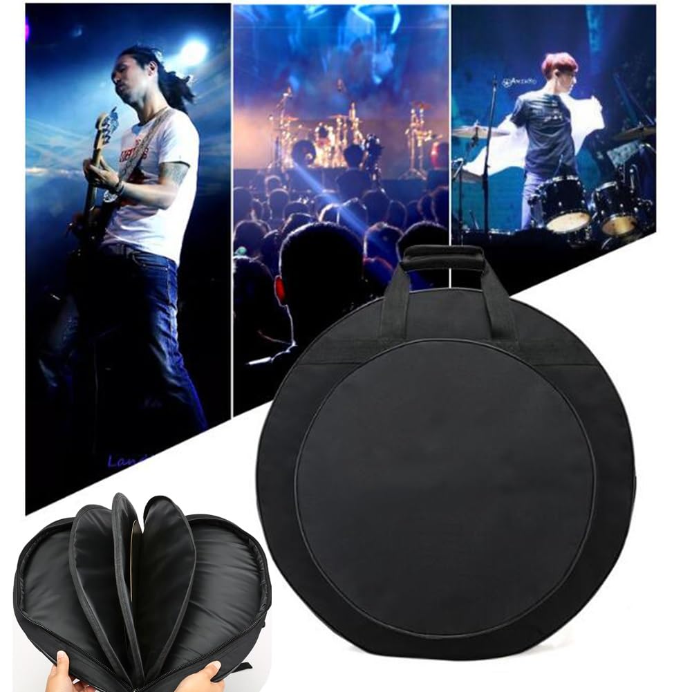 Bolsa para platillos de 20 ", Estuche para platillos de Tela Oxford, Accesorios para Instrumentos Gruesos, diseño Interno de múltiples Compartimentos, para platillos de hasta 20 Pulgadas