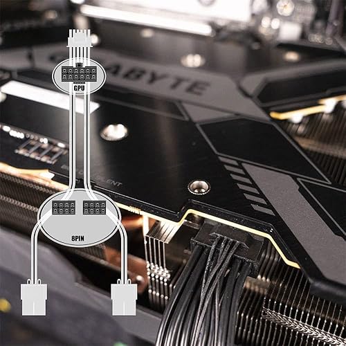 Miniatura 6 de NFHK 12VHPWR ATX3.0 PCI-E 5.0 Cable modular de alimentación a Dual ATX 8Pin para 3080 3090TI PSU 16Pin 12+4P tarjeta gráfica